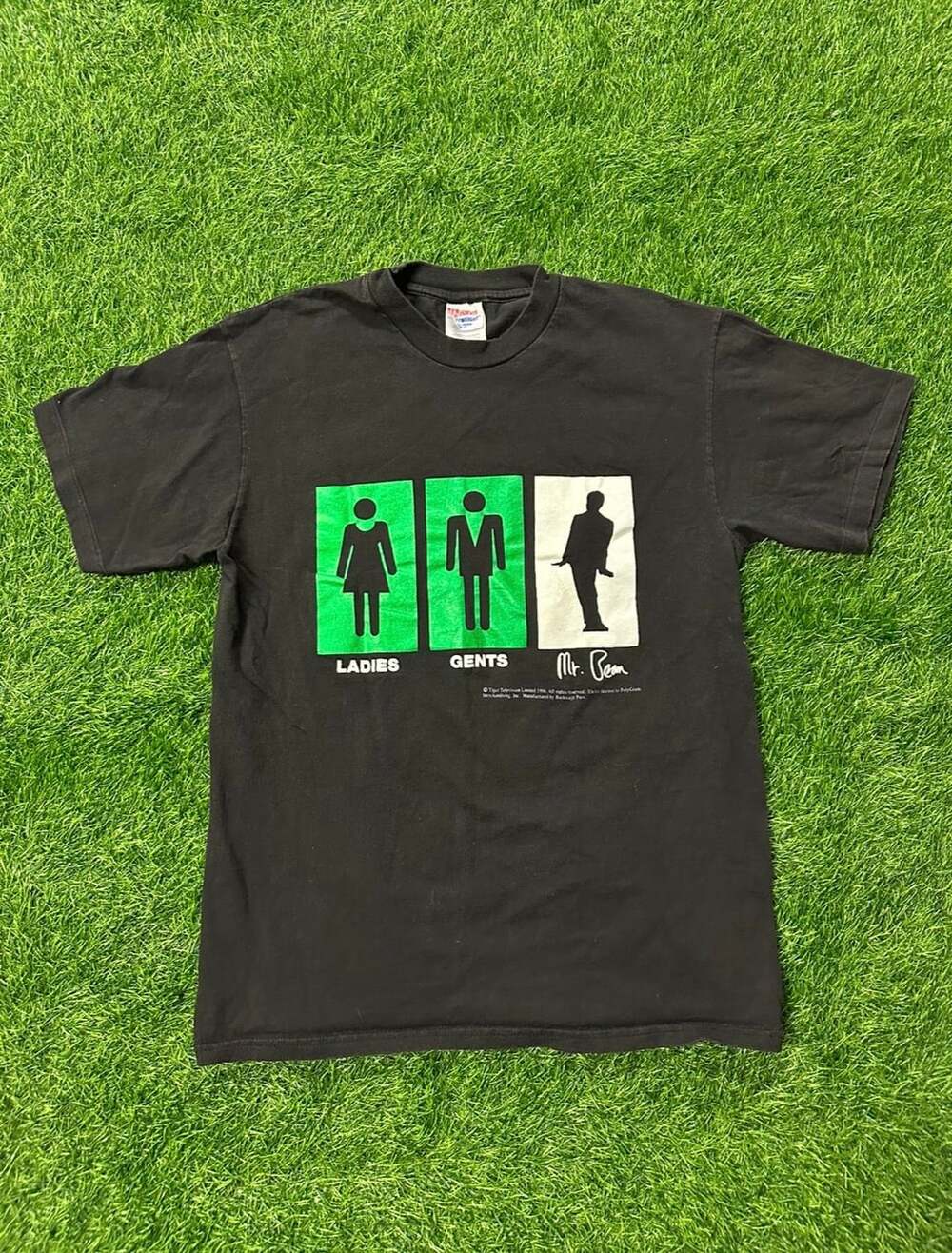 Hanes Mr. Bean Ladies Gents Size Medium Black T-Shirt